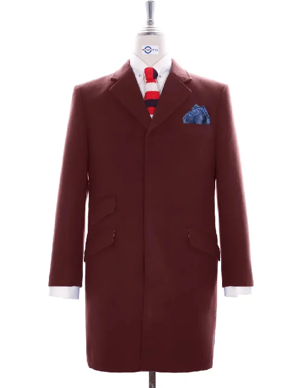 Wool Coat | Vintage Style Burgundy Womens Coat