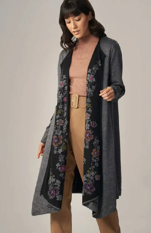 Alpaca Blend Coat Embroidered - Open