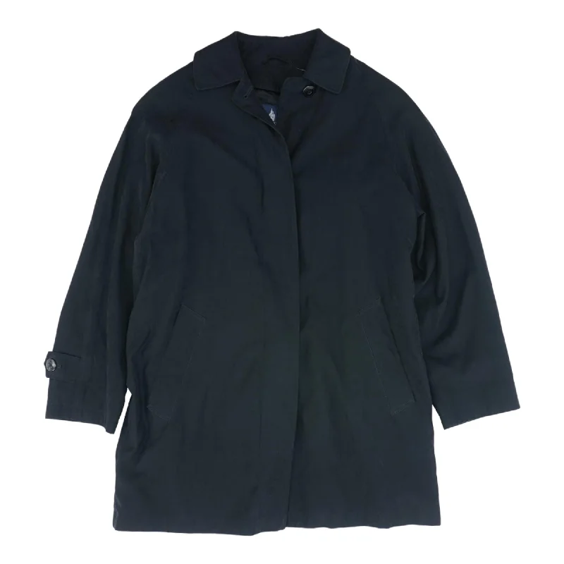 Black Solid Peacoat Coat
