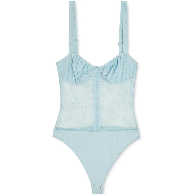 Danielle Bernstein Womens Juniors Lace Thong Bodysuit