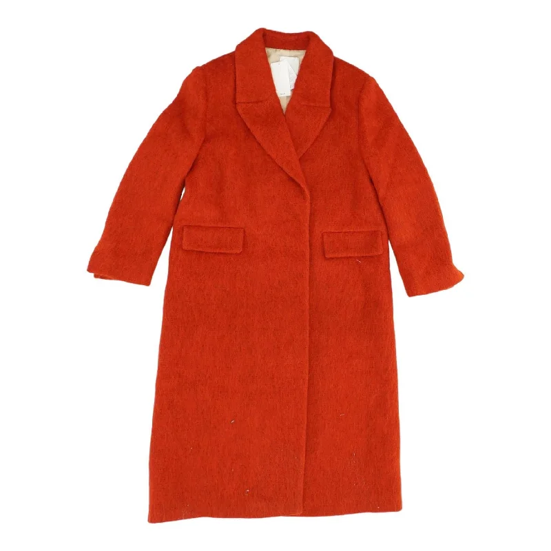 Red Solid Topcoat Coat