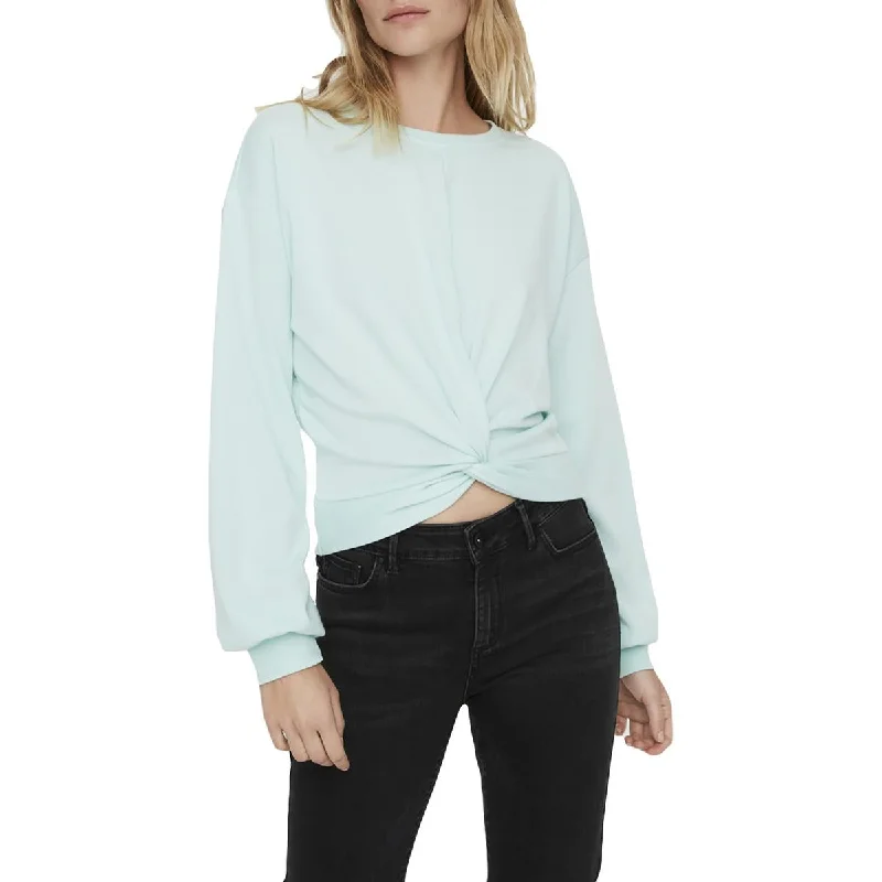 Vero Moda Katya Women's Twist Front Long Sleeve Cropped Pullover Sweatshirt