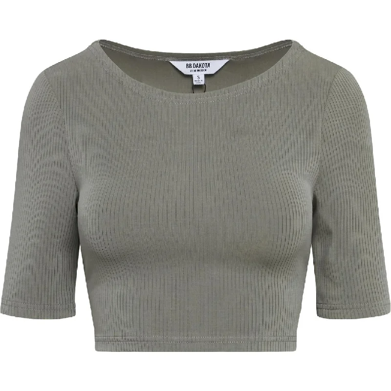 BB Dakota by Steve Madden Womens Crop Scoop Neck Pullover Top