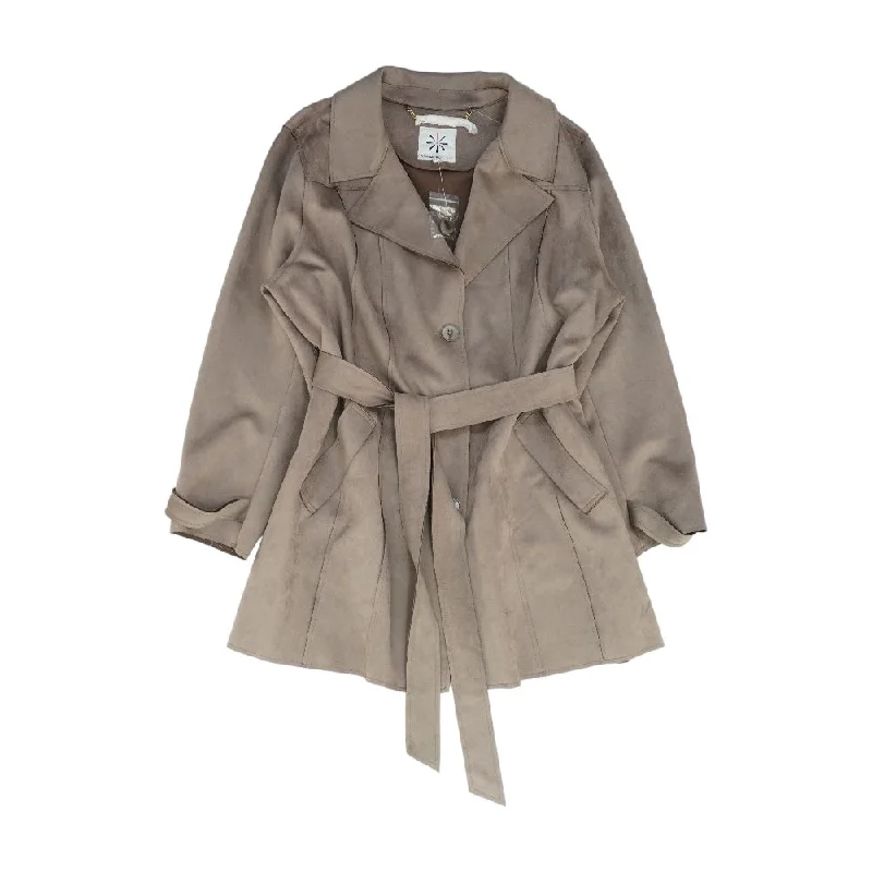 Beige Solid Topcoat Coat
