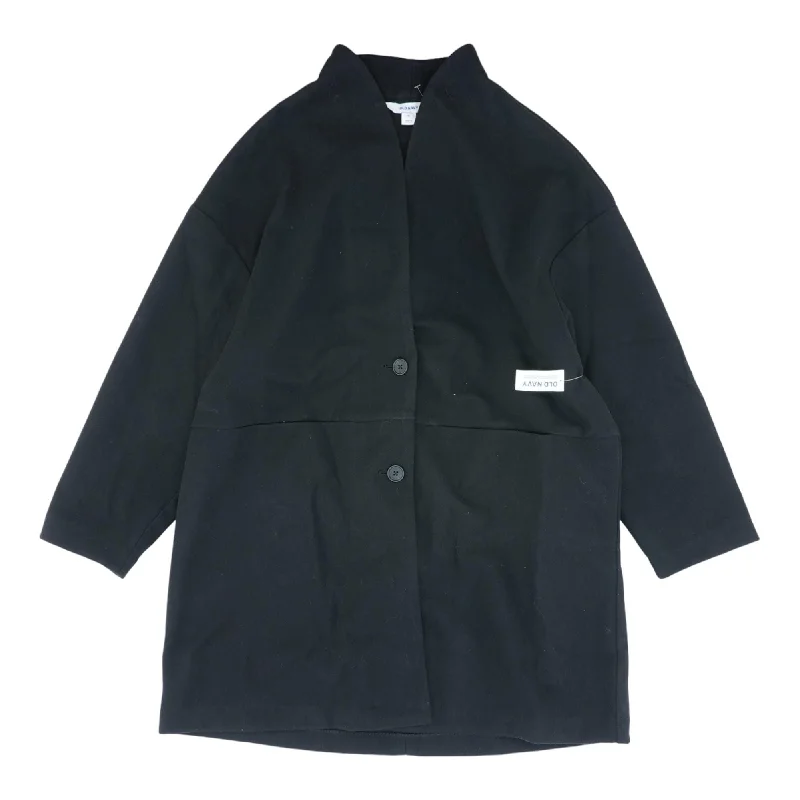 Black Solid Topcoat Coat