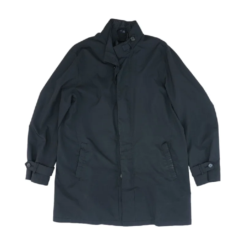 Black Solid Topcoat Coat