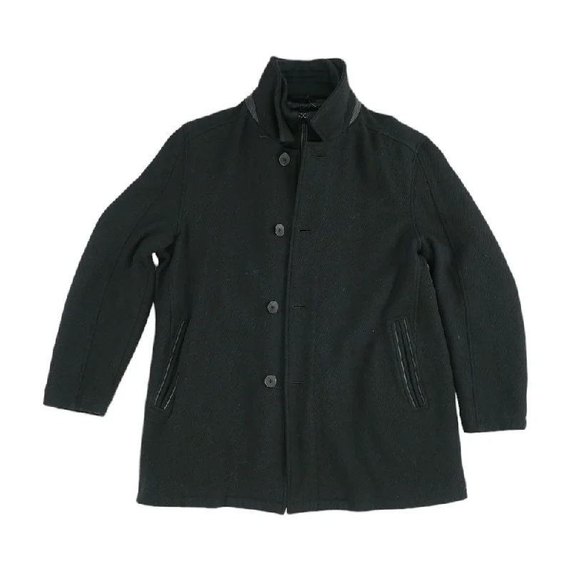 Black Solid Topcoat Coat