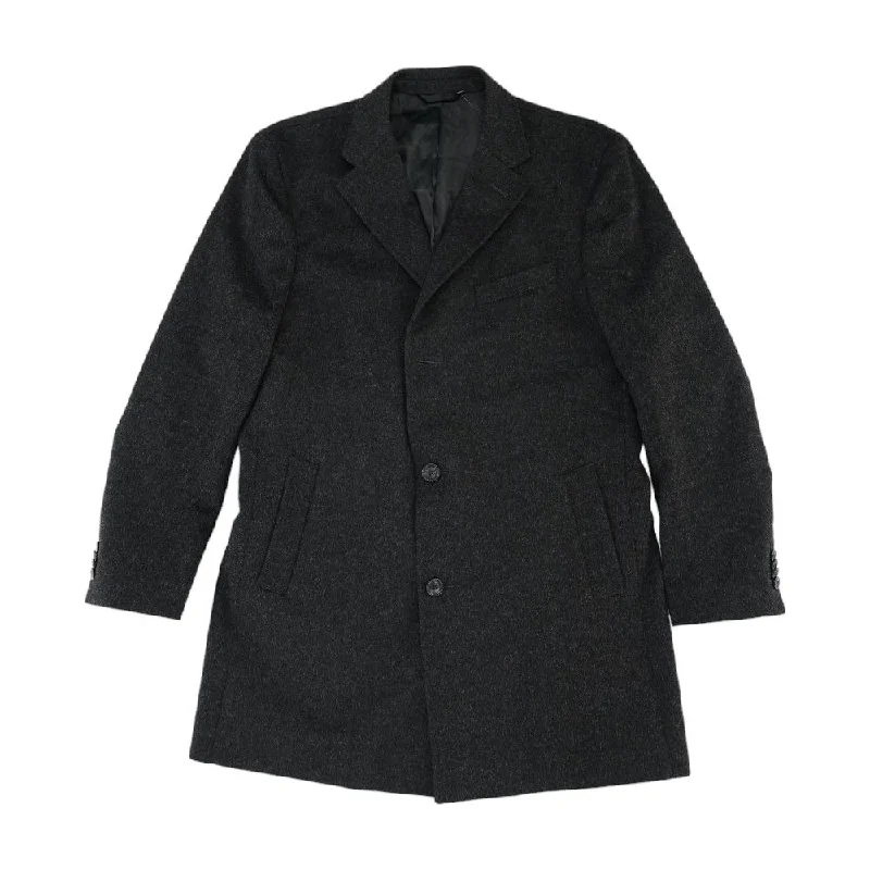Black Solid Topcoat Coat