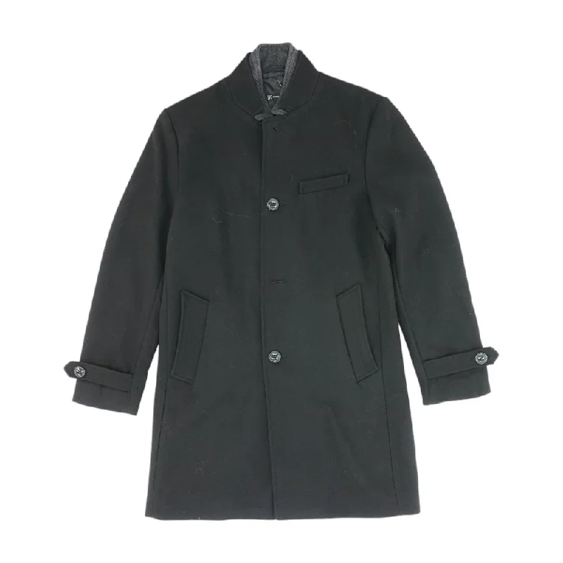 Black Solid Topcoat Coat