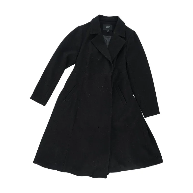 Black Solid Topcoat Coat