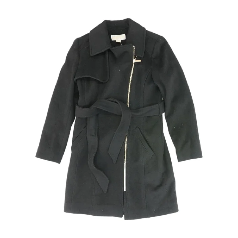 Black Solid Topcoat Coat