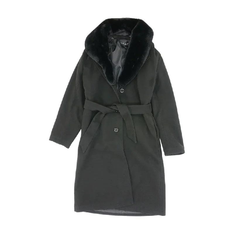 Black Solid Topcoat Coat