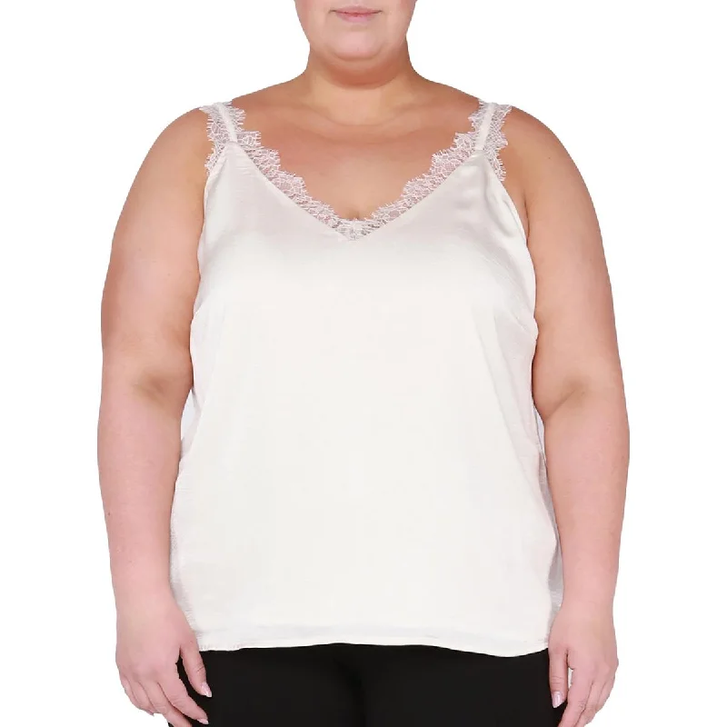 Black Tape_ Womens Plus V-Neck Shirt Pullover Top