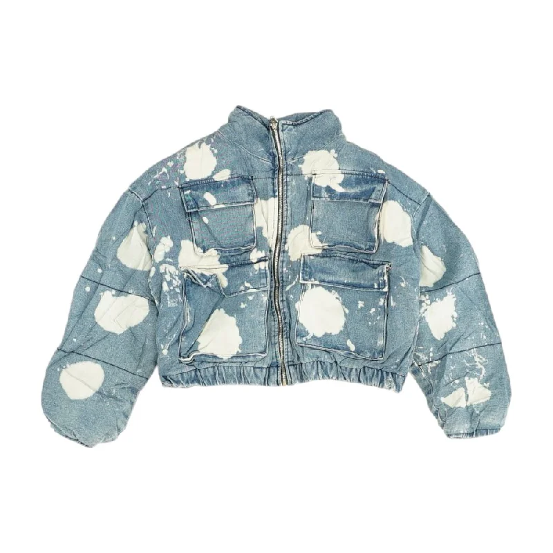 Blue Graphic Denim Coat