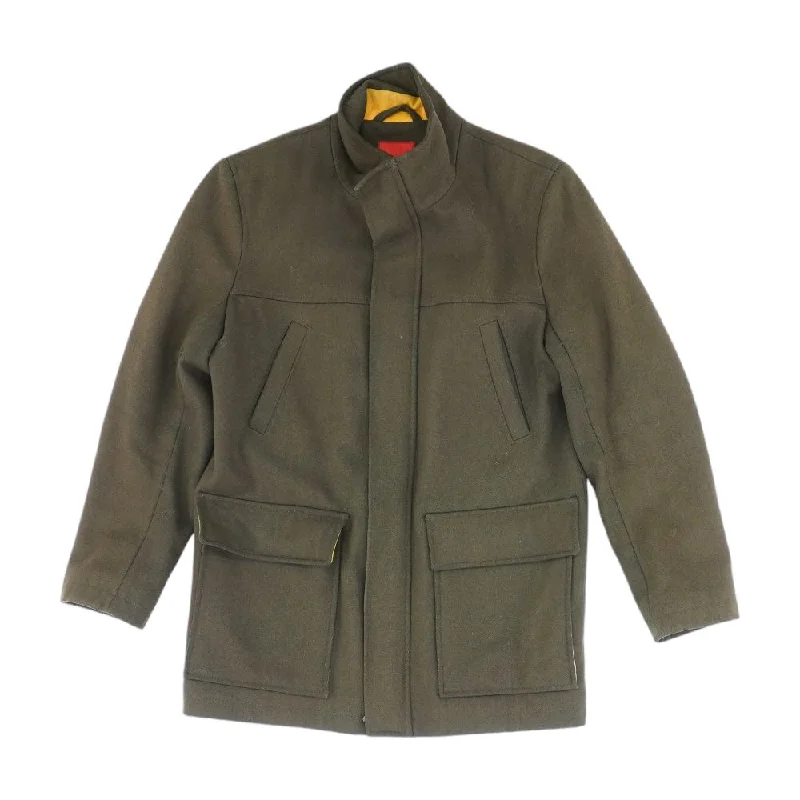 Brown Solid Peacoat Coat