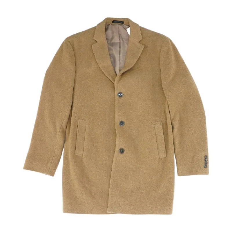 Brown Solid Topcoat Coat