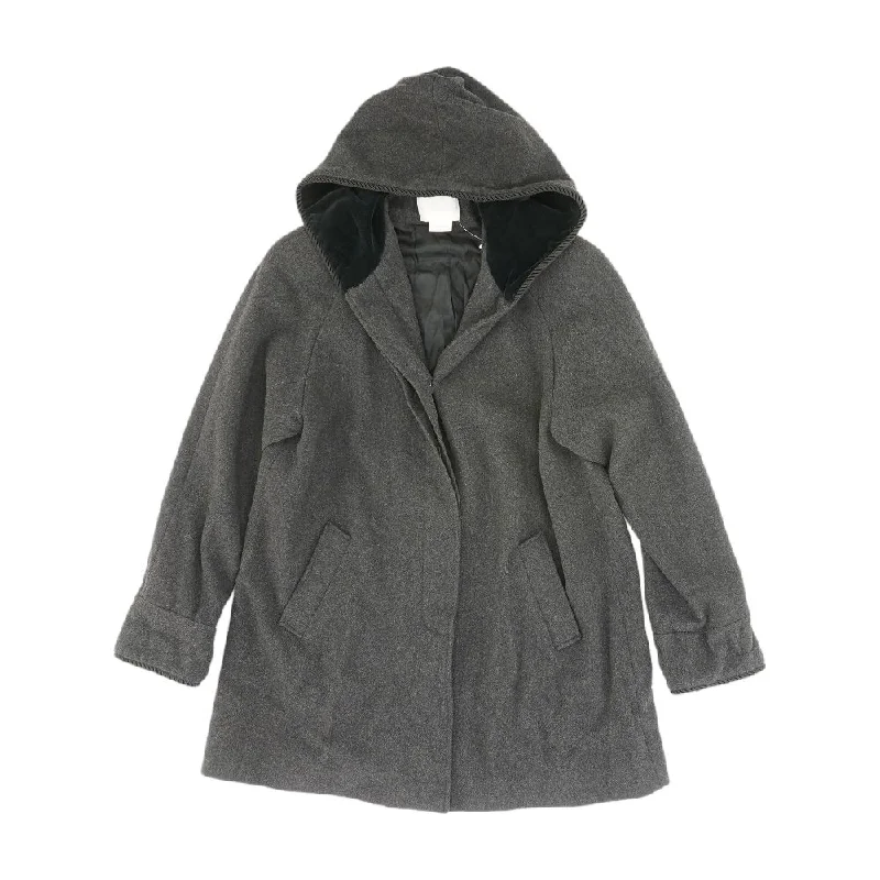 Charcoal Solid Peacoat Coat