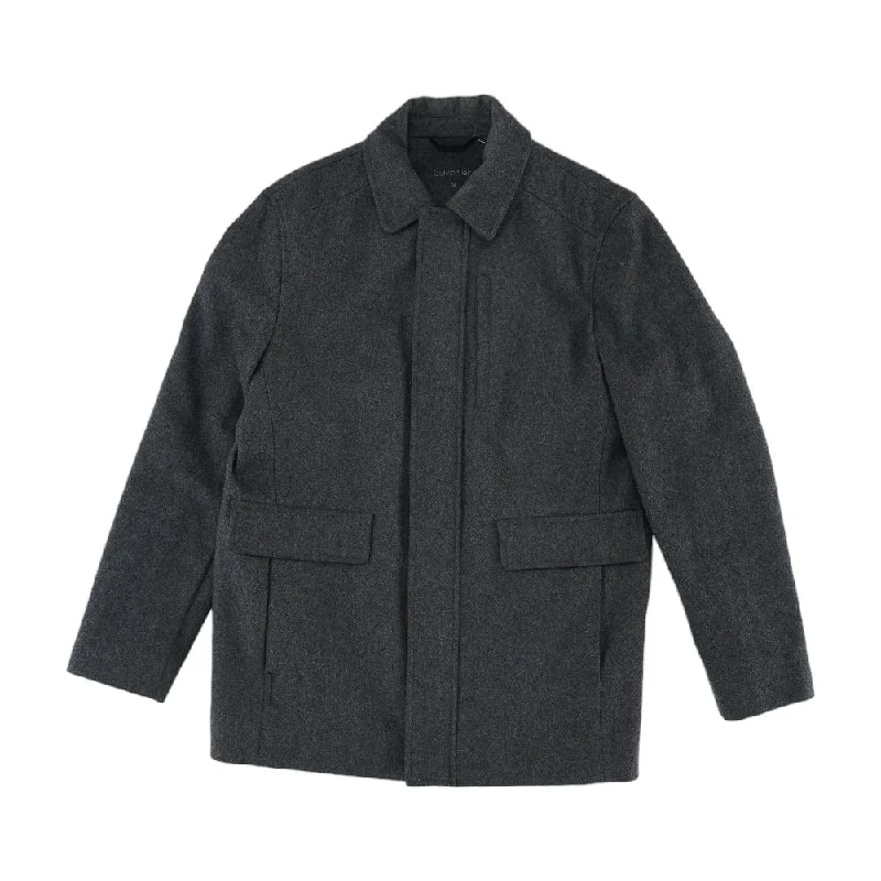 Charcoal Solid Topcoat Coat