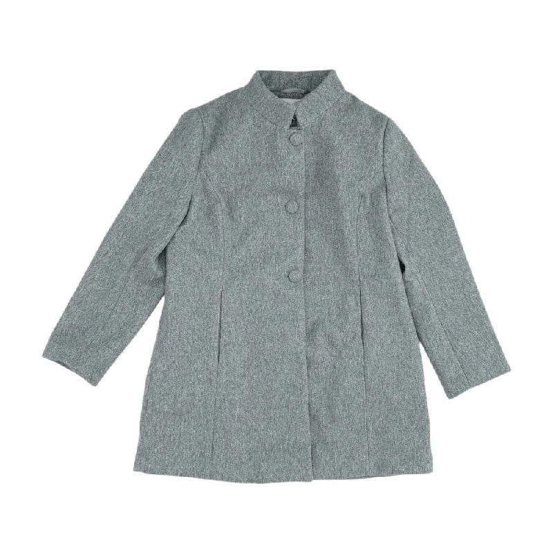 Gray Solid Topcoat Coat