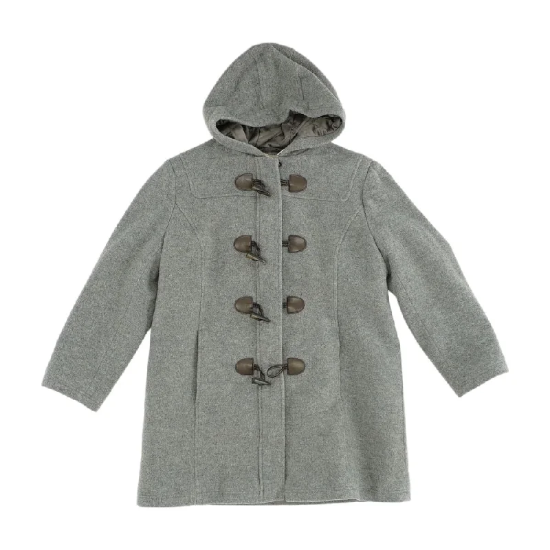Gray Solid Topcoat Coat