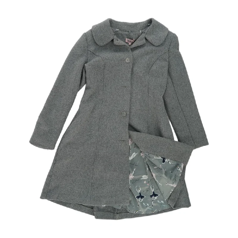 Gray Solid Topcoat Coat