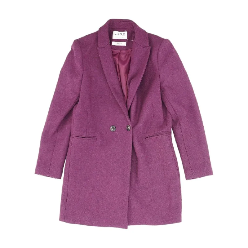 Magenta Solid Peacoat Coat