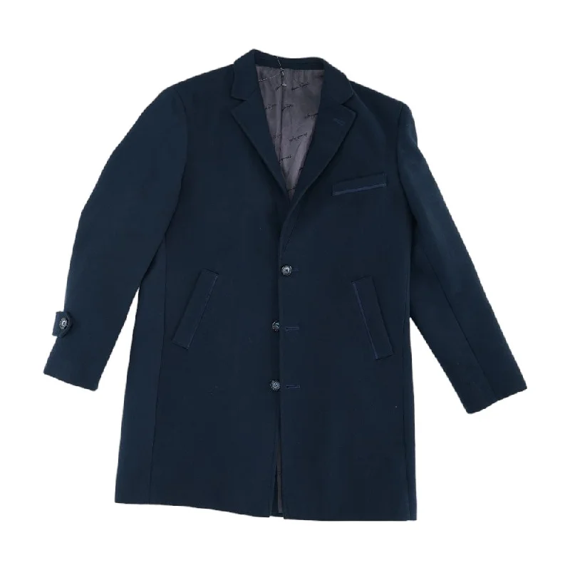 Navy Solid Topcoat Coat