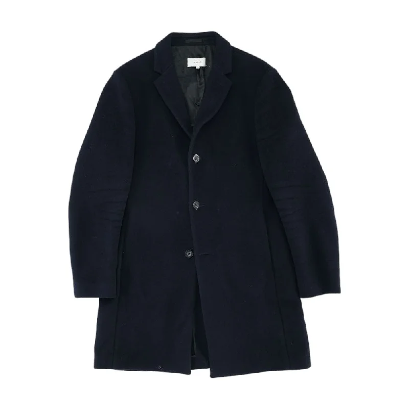 Navy Solid Topcoat Coat