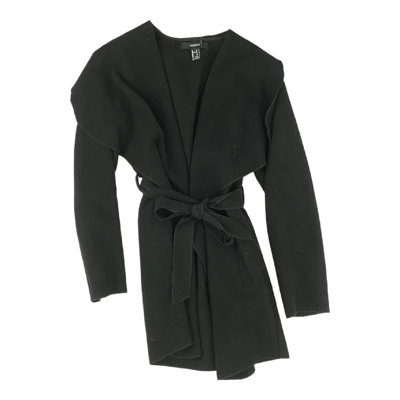 Black Solid Topcoat Coat