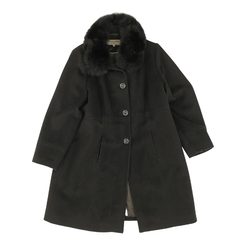 Black Solid Topcoat Coat
