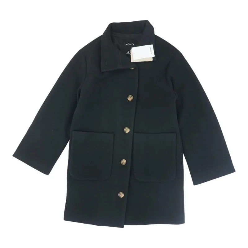 Black Solid Topcoat Coat