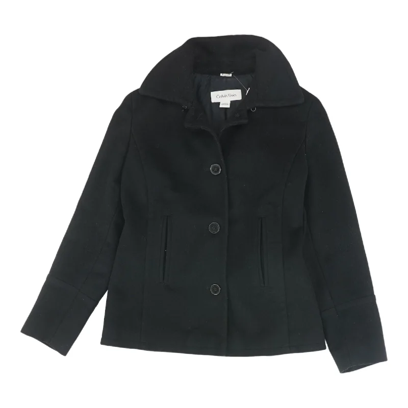 Black Solid Topcoat Coat