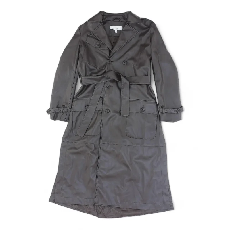 Brown Solid Topcoat Coat