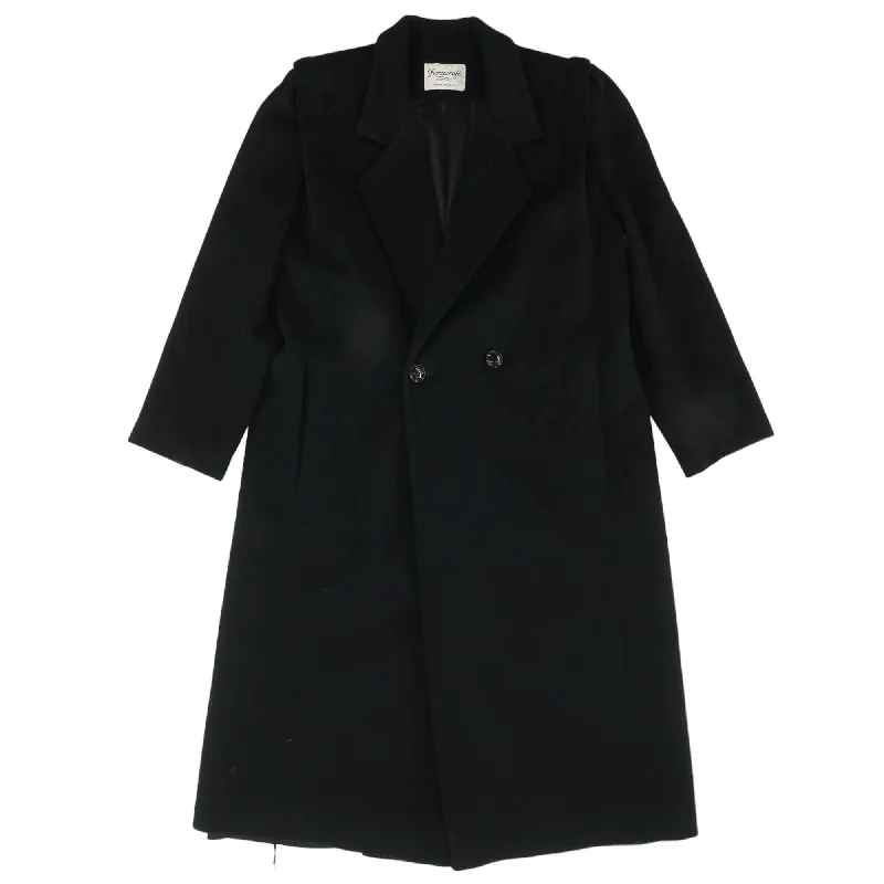 Vintage Black Solid Topcoat Coat