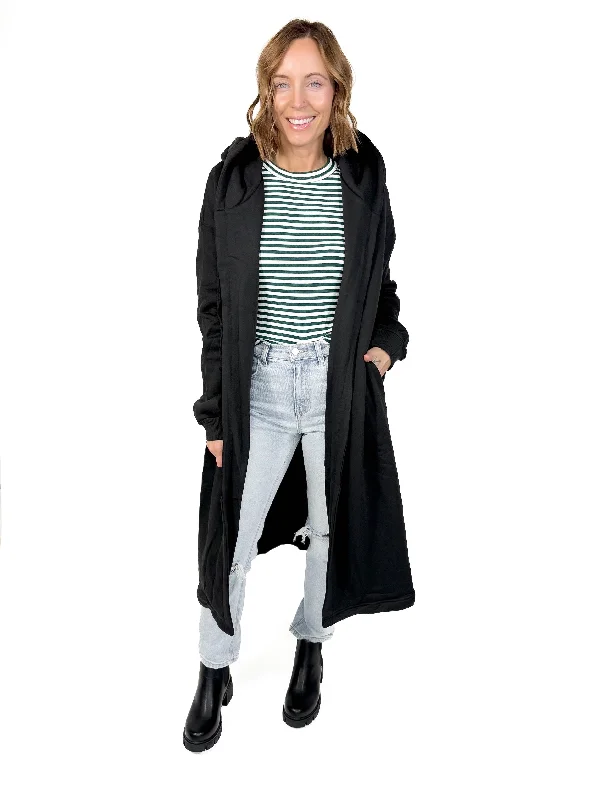 Gilbert Hooded Coatigan- BLACK