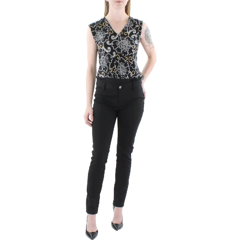 Tommy Hilfiger Womens   Floral V-Neck Bodysuit